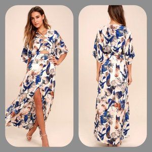 Loveliest of All White Floral Print Lace-Up Dress